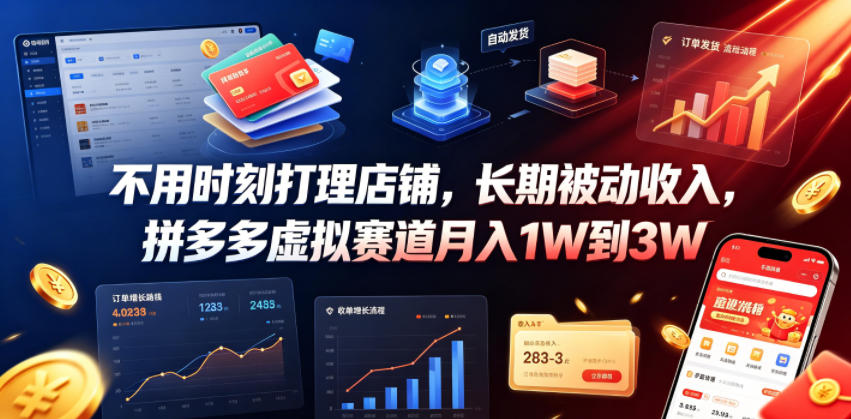 拼多多虚拟赛道变现1W-3W,长期被动收入副业揭秘 拼多多虚拟赛道变现1W-3W,长期被动收入副业揭秘