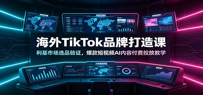 海外TikTok品牌课：利基选品验证+AI短视频内容付费投放教学