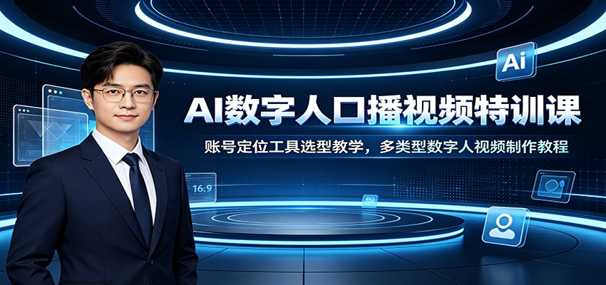 AI数字人口播特训：账号定位工具选型，多类型视频制作教程