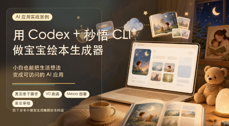 AI实战：用Codex+秒悟CLI做宝宝绘本生成器，小白也能快速上手