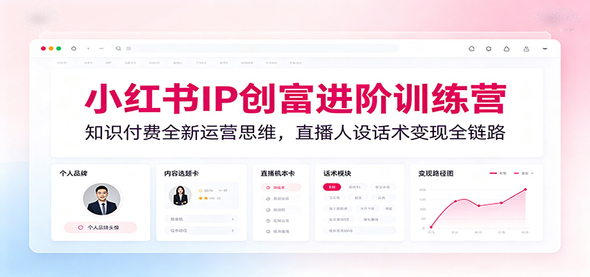 小红书IP创富训练营：知识付费3.0直播话术变现全链路