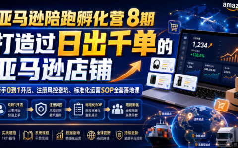亚马逊陪跑孵化营8期 新手0-1开店注册风控避坑SOP落地课