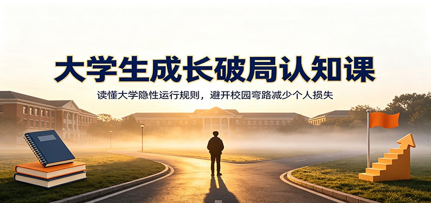 大学生成长破局认知课：读懂大学隐性规则，避开校园弯路减少损失
