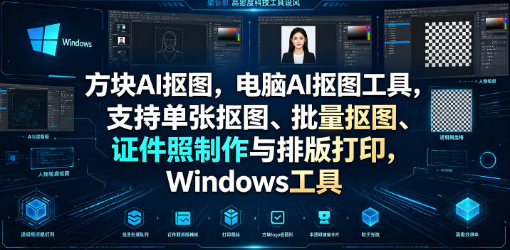 方块AI抠图工具：本地批量抠图与证件照制作，支持GPU加速