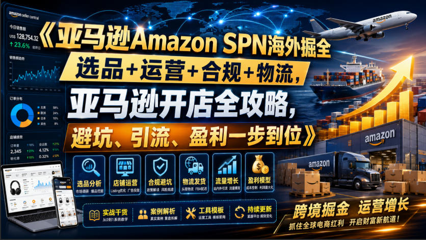 亚马逊开店全攻略：选品、运营、合规、物流避坑与盈利
