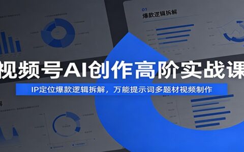视频号AI创作高阶课：IP定位+爆款逻辑，万能提示词全题材视频制作