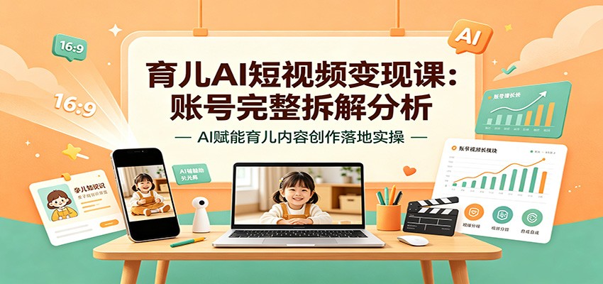 育儿AI短视频变现课:拆解账号+AI实操,宝妈快速起号爆款 育儿AI短视频变现课:拆解账号+AI实操,宝妈快速起号爆款