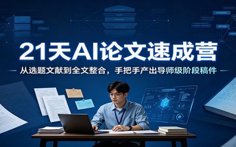 21天AI论文速成营：从选题到全文，手把手教你用AI写出导师级阶段稿