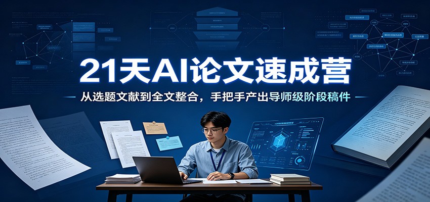 21天AI论文速成营：从选题到全文，手把手教你用AI写出导师级阶段稿