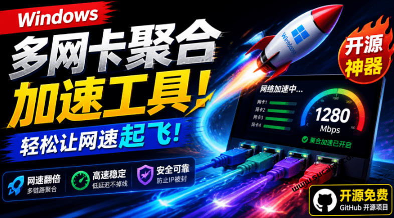 Github开源网速聚合工具HypoMux实测，多网卡加速Steam下载翻倍