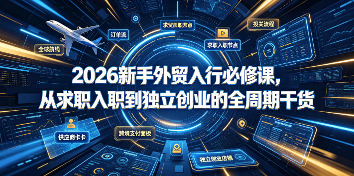 2026外贸新手入行必修课：求职面试到独立创业全周期干货