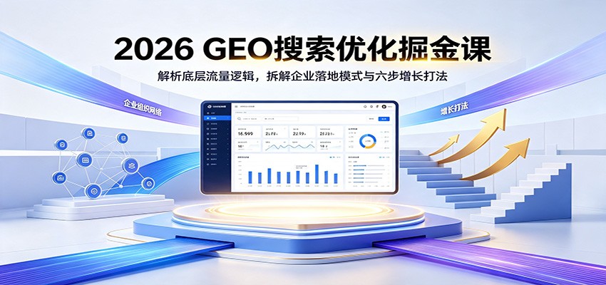 2026 GEO搜索优化掘金课：底层逻辑+企业变现模式，六步增长打法与避坑指南