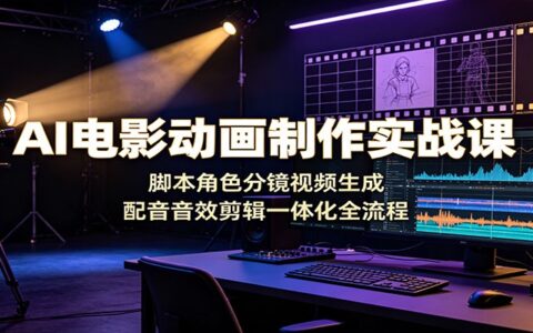 AI电影动画实战课：脚本分镜视频配音音效剪辑全流程