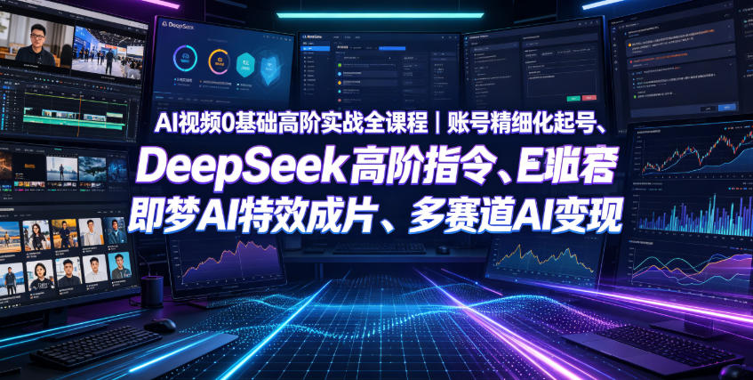 AI短视频0基础变现课：DeepSeek+即梦AI高阶指令与矩阵起号