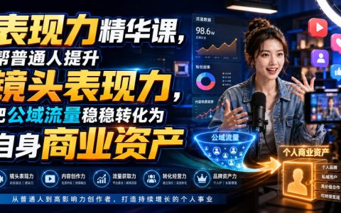 表现力精华课：普通人提升镜头感，把公域流量变商业资产