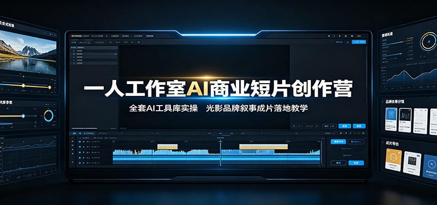 一人工作室AI商业短片实战课:光影叙事+全套工具库接单变现 一人工作室AI商业短片实战课:光影叙事+全套工具库接单变现