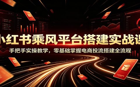 小红书乘风平台搭建实操课：零基础掌握电商投流全流程