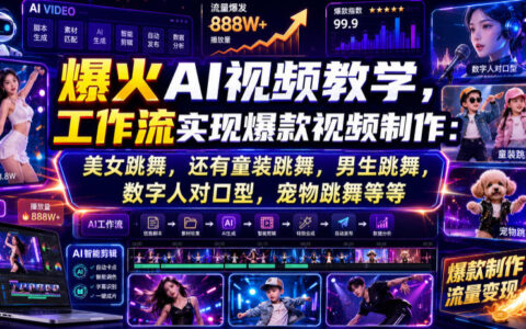 爆火AI视频教学：美女跳舞、童装、数字人对口型，工作流实现爆款制作