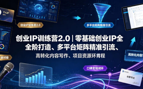 创业IP训练营2.0：零基础多平台引流+高转化内容写作与变现闭环