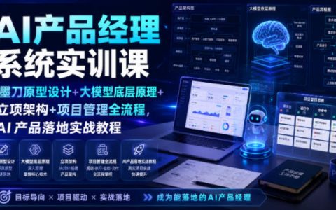 AI产品经理系统实训课｜墨刀原型+大模型原理+立项到项目落地全流程