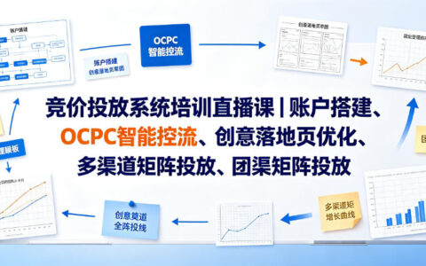 竞价投放系统培训：OCPC控流+AI拓词+落地页优化实战