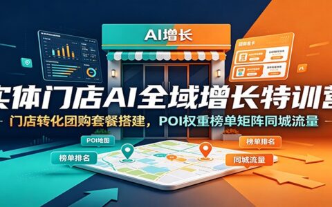 实体门店AI全域增长特训营：团购套餐搭建与POI权重矩阵同城流量实战