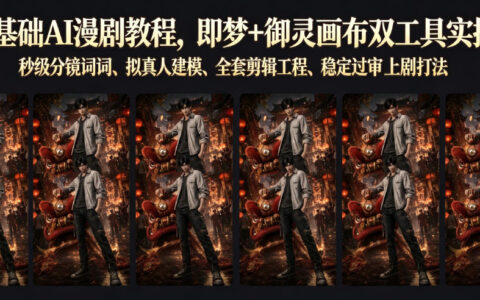 零基础AI漫剧教程：即梦+御灵画布实操，秒级分镜提示词与稳定过审打法