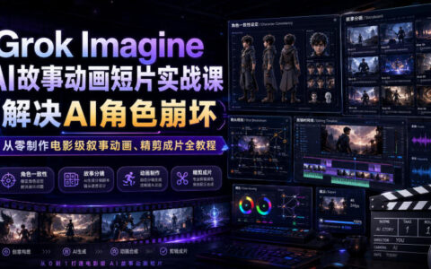 Grok Imagine实战课｜AI动画短片制作，解决角色崩坏，零基础电影级叙事全教程