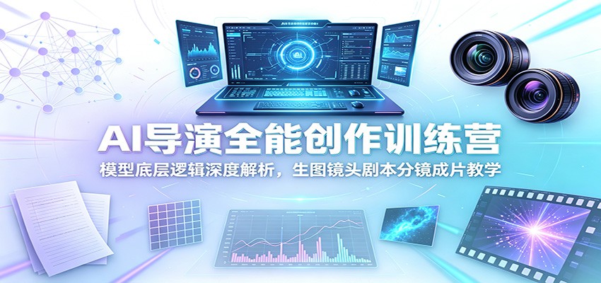 AI导演训练营：模型底层逻辑+生图镜头剧本分镜，商业成片教学