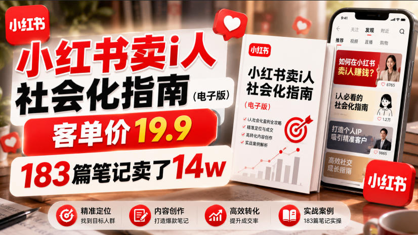 小红书I人社会化指南电子版，19.9元183篇笔记卖14万