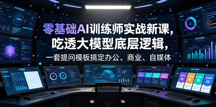 零基础AI训练师实战课，掌握提问公式搞定办公自媒体全场景