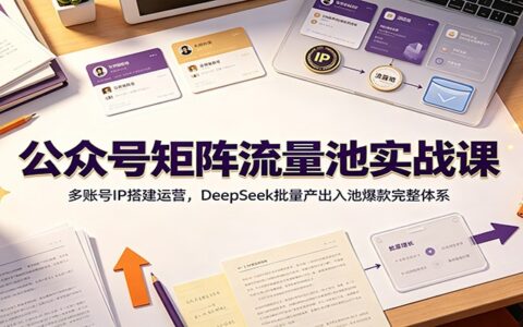 公众号矩阵流量池实战课：DeepSeek批量产爆款，多账号IP搭建运营全攻略