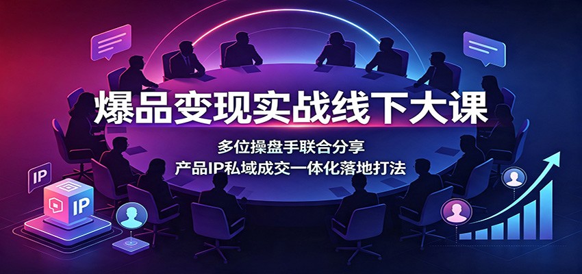 爆品变现实战大课：操盘手揭秘IP私域成交一体化落地打法