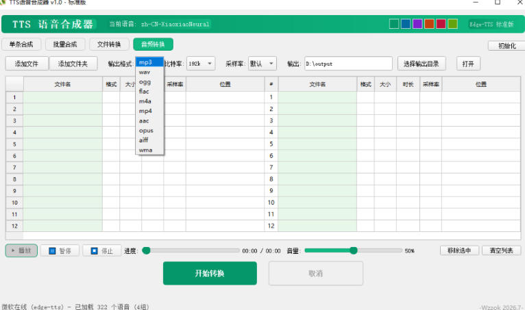 最新TTS语音合成器免费批量配音，支持多格式转换与百种语言