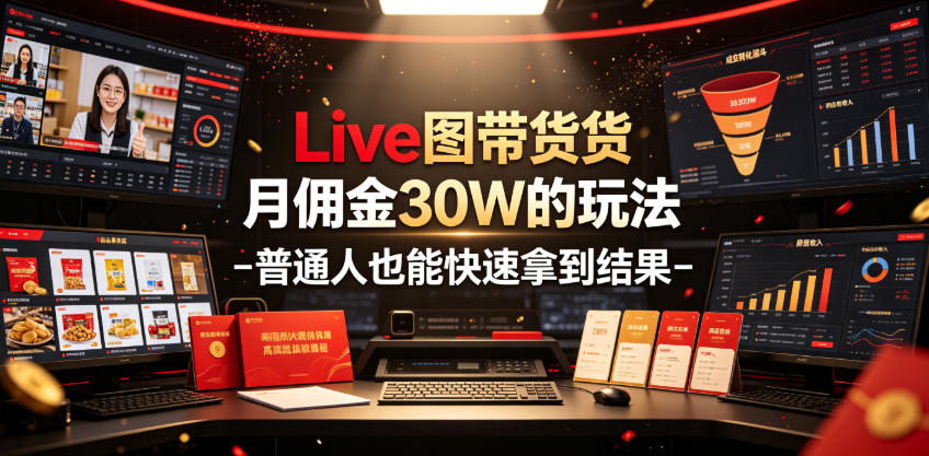 Live图带货变现30W佣金，普通人零基础快速上手指南