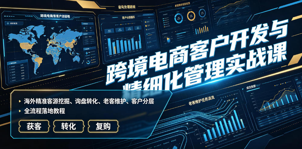 跨境电商客户开发实战课：精准获客+询盘转化+分层管理全流程