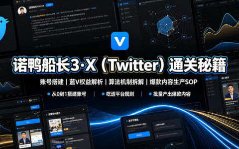 诺鸭船长3·X（Twitter）通关秘籍：账号搭建、蓝V权益、算法机制与爆款内容SOP