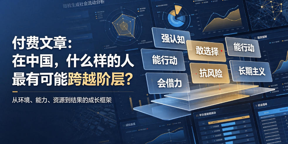 2026 在中国，什么样的人最可能跨越阶层？收入结构是关键
