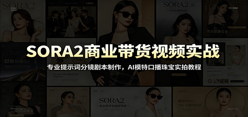 SORA2带货视频教程：AI模特口播珠宝实拍与提示词分镜制作