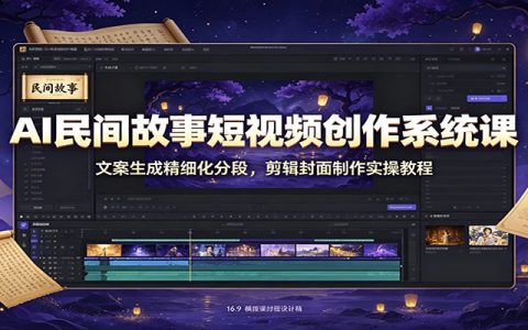 AI民间故事短视频系统课：文案生成+分段剪辑+封面制作实操