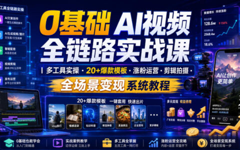 0基础AI视频全链路实战课｜豆包即梦DeepSeek实操・爆款模板涨粉变现