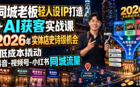 同城老板轻人设IP+AI获客实战：抖音视频号小红书低成本撬动同城流量