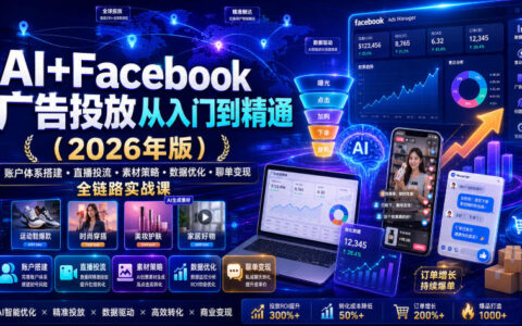 AI+Facebook广告投放实战课：账户搭建·直播投流·聊单变现全链路