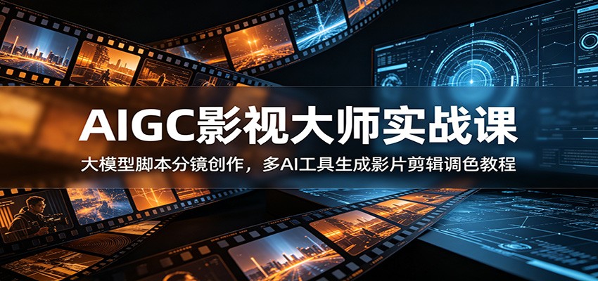 AIGC影视大师实战：DeepSeek脚本分镜+多AI工具剪辑调色教程