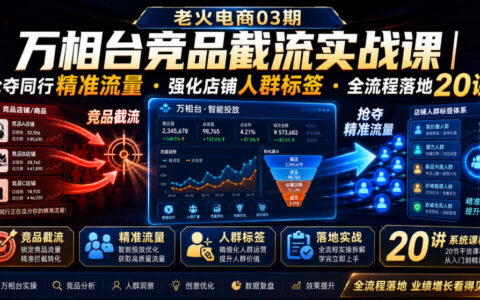 老火电商万相台竞品截流实战课｜抢夺同行精准流量强化店铺标签