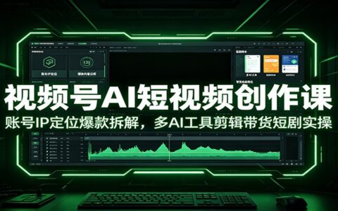 视频号AI短视频课：IP定位爆款拆解，剪映豆包即梦带货短剧实操