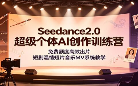 Seedance2.0训练营：零基础用免费额度做AI短剧温情短片音乐MV