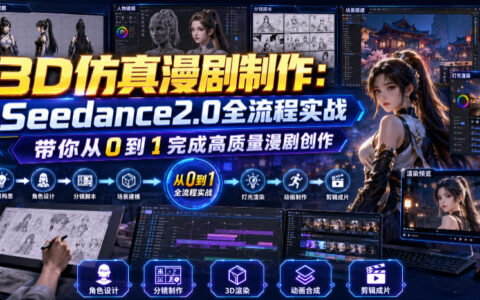 3D仿真漫剧制作实战：Seedance2.0+AI工具从0到1学漫剧创作