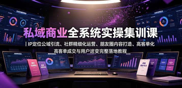 私域商业全系统实操课：IP定位+社群运营+高客单成交裂变教程