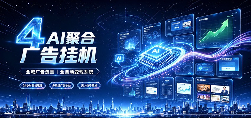 全域AI广告聚合G机，无人值守稳赚佣金打造被动收入副业